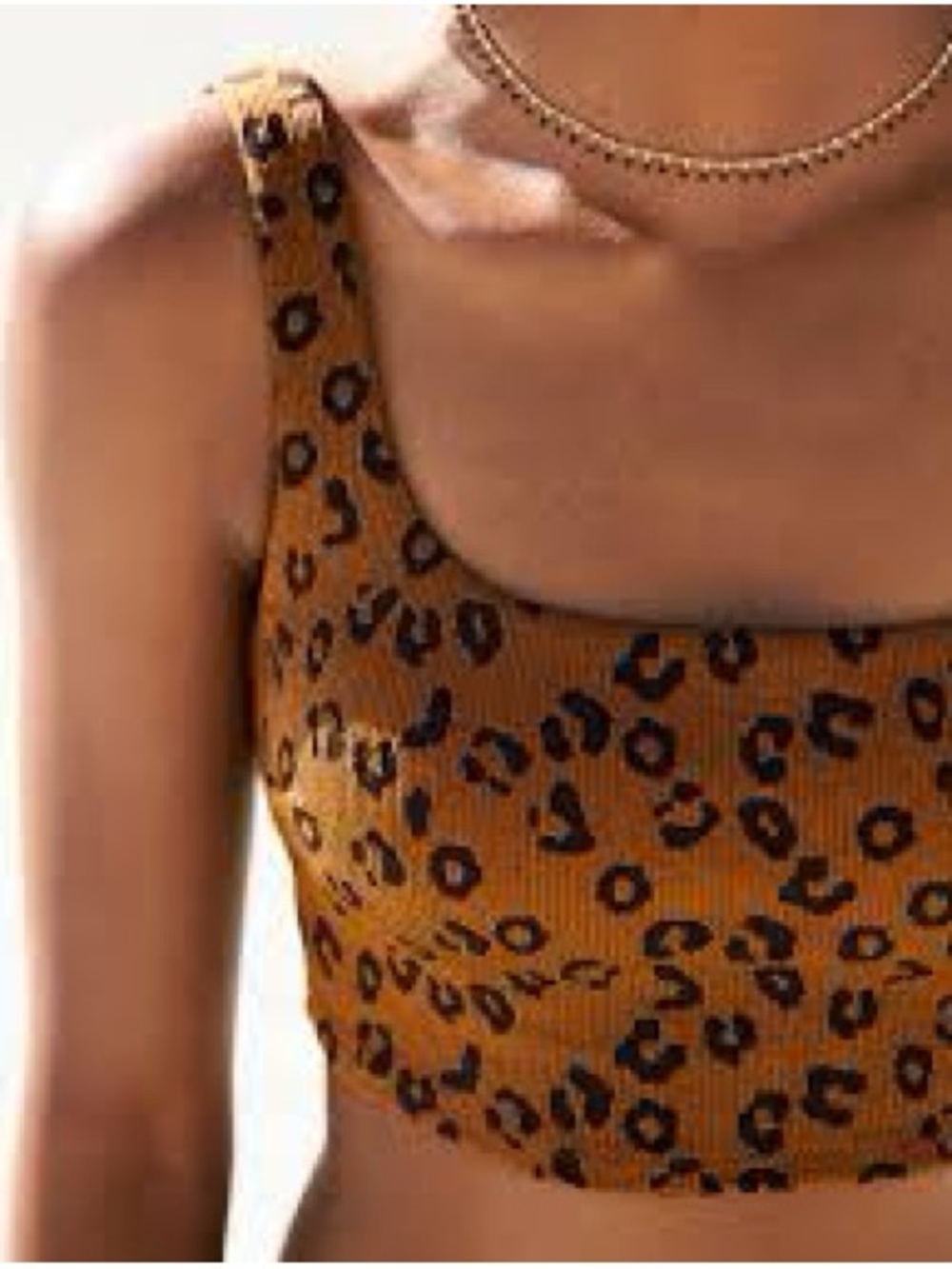 aerie Scoop Neck Bikini Top Leopard Print